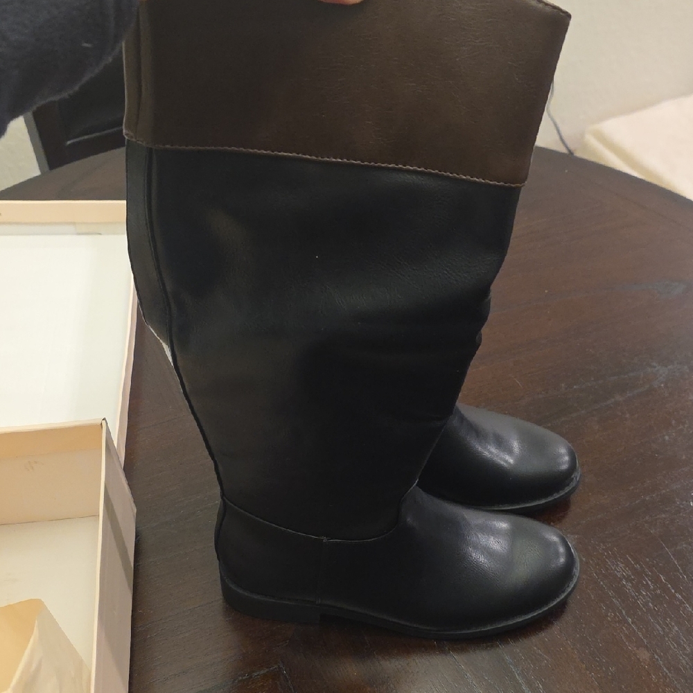 NIB Black and Brown Knee-High Boots